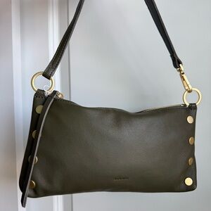 Hammitt Kyle Small Zip Shoulder Bag Crossbody Olive Green Brushed Gold